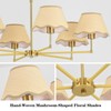 KUSSCO 6-Light Boho Rattan Chandelier 39″ Rattan Pendant Light with