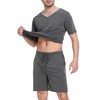 Wikoan Men's Pyjamas Sets Cotton Shorts Pajamas Short Sleeve Top