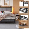 GAOMON Full Bed Frame with Charging Station, LED Bed Frame