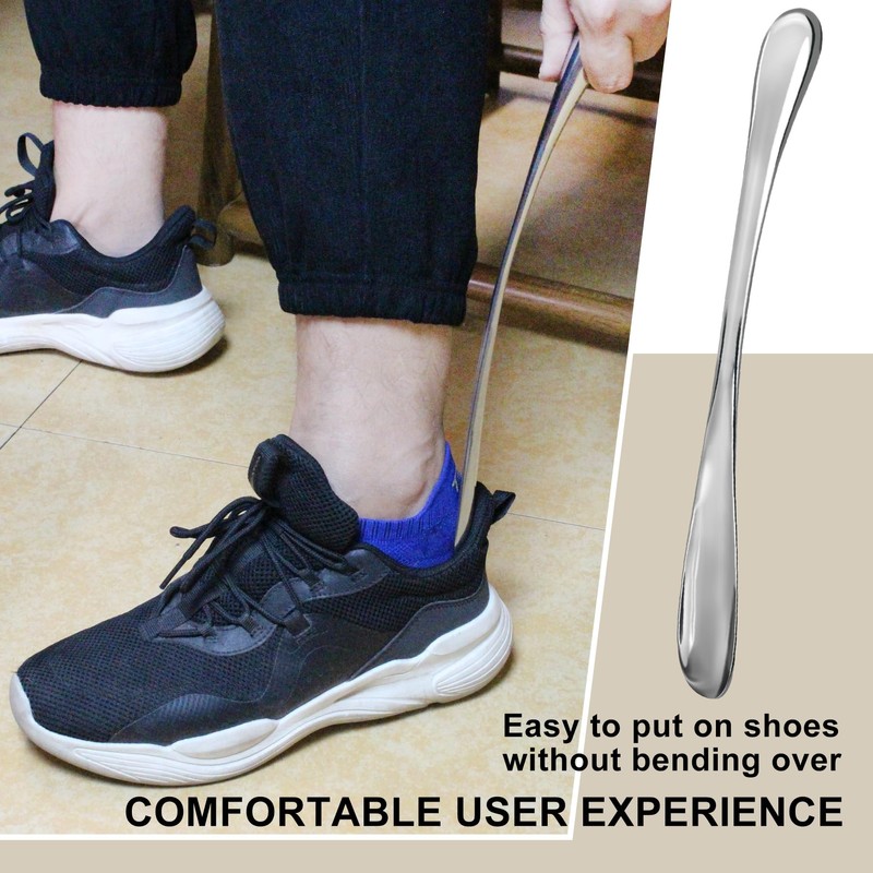 Earl Diamond Metal Shoe Horn Long Handle For Seniors, Long