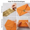 Topeen 50 Pieces A7 Envelopes with Gold Border, 5.24 x