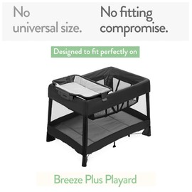 Pack and Play Sheets Fitted – Compatible with 4moms Breeze Plus Playard and Other Large Playpen Mattress – Snuggly Soft 100% Jersey Cotton – Light + Dark Grey – 2 Pack