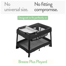 Pack and Play Sheets Fitted – Compatible with 4moms Breeze Plus Playard and Other Large Playpen Mattress – Snuggly Soft 100% Jersey Cotton – Light + Dark Grey – 2 Pack
