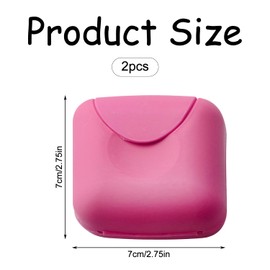 Tabanzhe 2PCS Portable Travel Soap Box,Leakproof Waterproof Face Wash Soap Dish Holder with Sealed Lid Small Square Soap Case Container for Home Bathroom Outdoor Vacation(Pink)