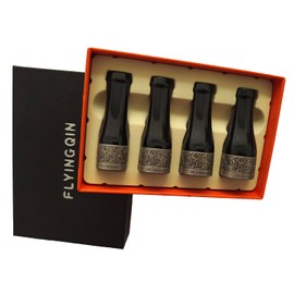 GZJXCCL 4 Sizes Cigar Nozzle Holder Pure Copper Resin Sculpture Pattern Cigar Pipe Set (Vintage Silver)