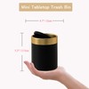 JILLICK Mini Trash Can with Lid, Metal Small Tiny Mini