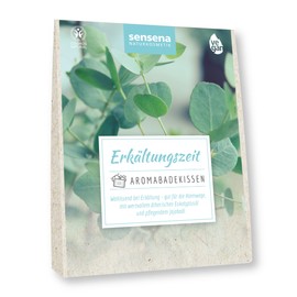 Sensena Aromabadekissen Kräuterbad- Natürlicher & veganer Badezusatz: "Erkältungszeit", Wohltuend bei Erkältung, mit Eukalyptusöl & pflegenden Jojobaöl, ein pflegendes Entspannungsbad & Kräuterkissen