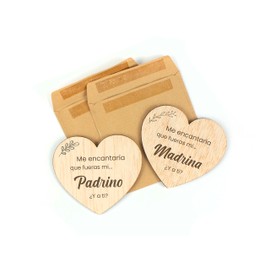 CONTRAXT Regalos para padrinos y madrinas. Set Quieres ser mi Padrino Quieres ser mi Madrina Detalle idea regalos original Peticion Padrinos bautizo bebe regalo boda (Padrinos)