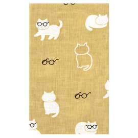 Hamamonyo Tenugui Neko Glasses Beige