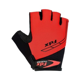 FDX Half Finger Cycling Gloves - Breathable, Gel Padded Protection, Anti-Slip - Fingerless Shock-absorbing Mitts for Mountain Bike, Road Bicycle, MTB, Riding, Men and Women (Large, Red)