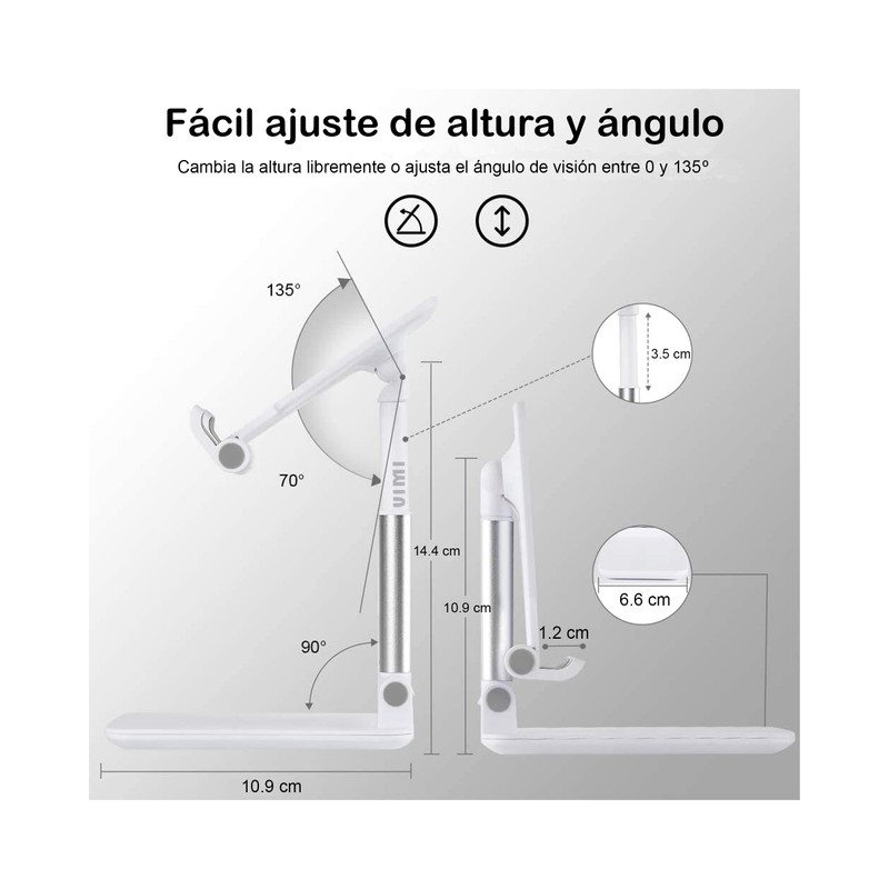 Vimi Dos Soportes Celular De Mesa Ajustable con Inclinación Posiciones