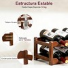 Porta Vinos de Madera 2 Niveles, Estante para Botellas