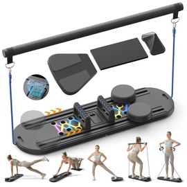 Pilates Board,Multifunctional Pilates Reformer Sets,Foldable Portable Pilates Board for Women Abdominal Pilates Reformer Board,Ab Board Core Exercise Pilates Equipment for Home Workout,Black