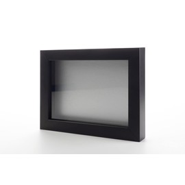 Black 16x28 Shadow Box Solid Wood Display Frame with Silver Acid-Free Backing UV Acrylic & Hanging Hardware | 3/4" Usable Depth