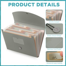 Harloon 2 Pack 24 Pockets Expanding File Folder with Cover Labels, Expanding File Organizer with Expandable Cover, Desktop Folders Letter A4 Paper Document Storage Organizer (Dark Green, Dark Pink)