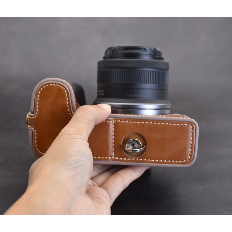Rieibi EOS R10 Case - Quality PU Leather Half Case