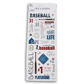 Baseball Doodle Stickers Adhesive Decals for Crafts, Cardmaking, Scrapbooks & More – 33 Pc