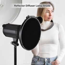 Andoer 30cm/11.8in Standard Reflector Beauty Dish Bowens Mount with White Diffuser Reflector Honeycomb Grid for Studio Portrait Photography Strobe Flash Light