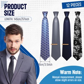 Tarpop 12 Pcs Sublimation Ties Blank Polyester for Men White Sublimation Necktie Solid Satin Polyester Necktie Heat Transfer Mens Neckwear Tie for Wedding Party Business Formal Occasion, 57 Inch