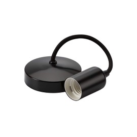 Knightsbridge 6 Inch E27 Contemporary Pendant Set in Matt Black