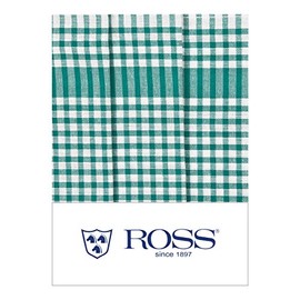 Ross Pack of 3 Cotton Tea Towels Farmer's Check Green 50 x 70 cm