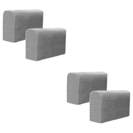 BIUDECO 2sets Couch Arm Covers Sofa Arm Protectors Armchair Armrest Covers Soft Washable Elastic Light Grey 2pcs*2