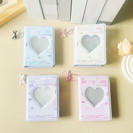 4Pack Photocard Binder, 3 Inch Photocard Holder Book, 40 Pockets Love Heart Hollow Photo Card Holder, Trendy Waterproof Photo Album For Collecting Idol Picture