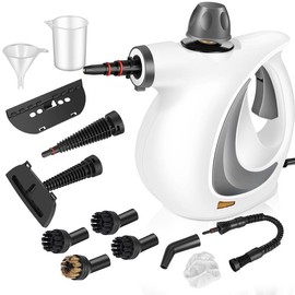 Redhut Pressurized Handheld Steam Cleaner, Portable Steamer with 12 pcs Accessories, Multi-Purpose Steamer for Home Use, Steamer for Cleaning Floor, Tile, Windows, Grout and Car(Grey)3.0 - Color: Steam Cleaner 01-Grey
