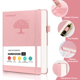 300 Pages Hardcover Leather Journal Notebook for Writing, A5 Hardcover Lined Journal with 80GSM Paper, Daily Journal for Women Men Work Organization, 5.7" X 8.4"