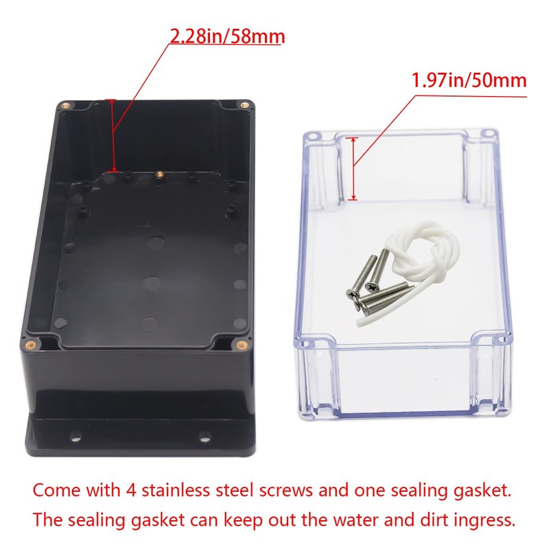 Raculety Junction Box IP65 Waterproof ABS Plastic Electrical Project Case