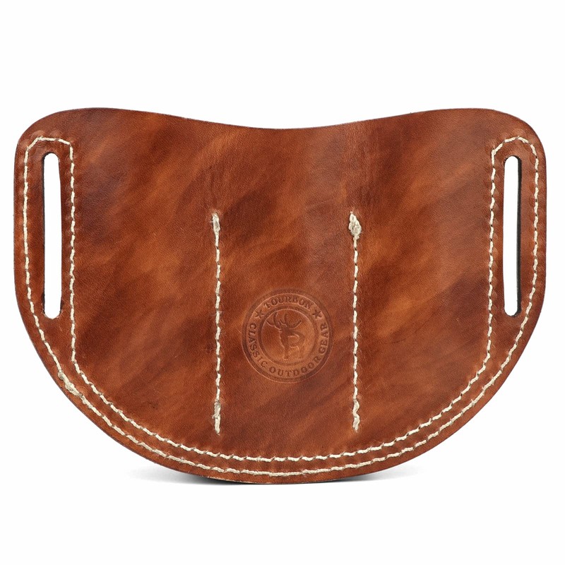 TOURBON Leather Pocket Tool Belt Pouch 3 Slots EDC Multitool