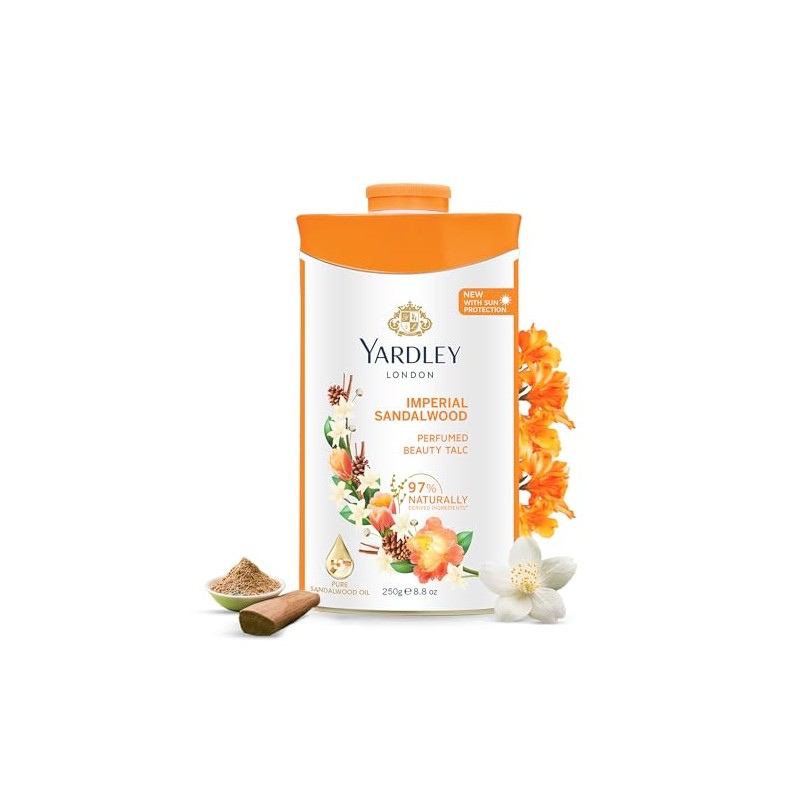 Yardley Talco perfumado de sándalo, 250 g