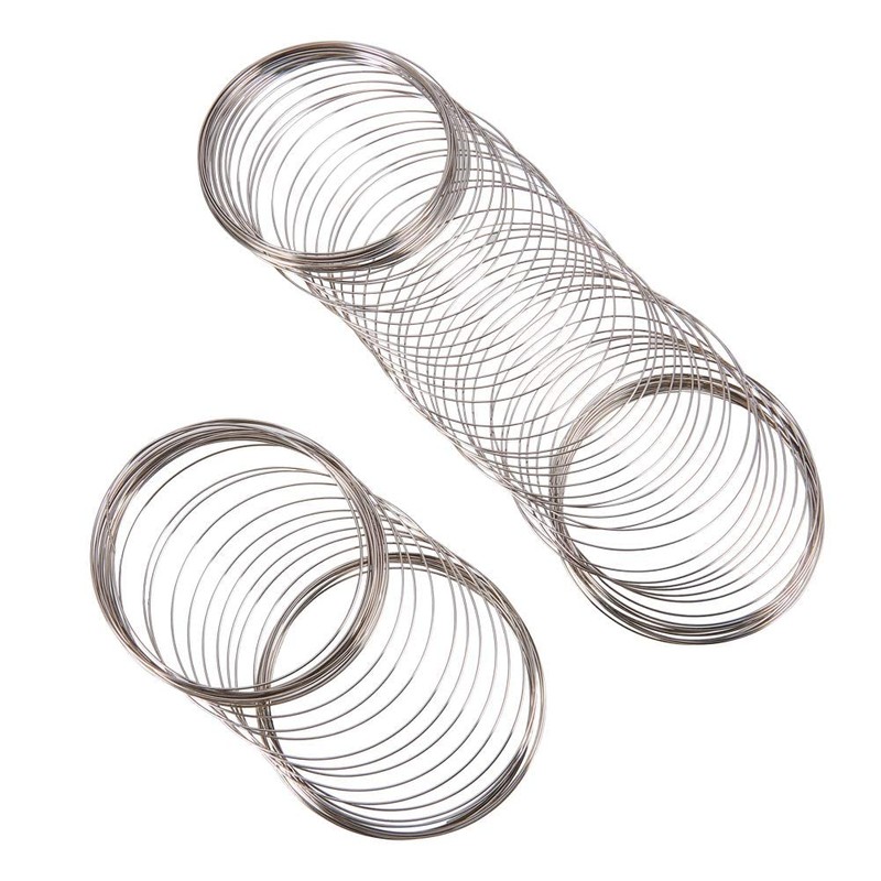 PH PandaHall Steel Memory Wire for Bracelet Making, 100 Loops