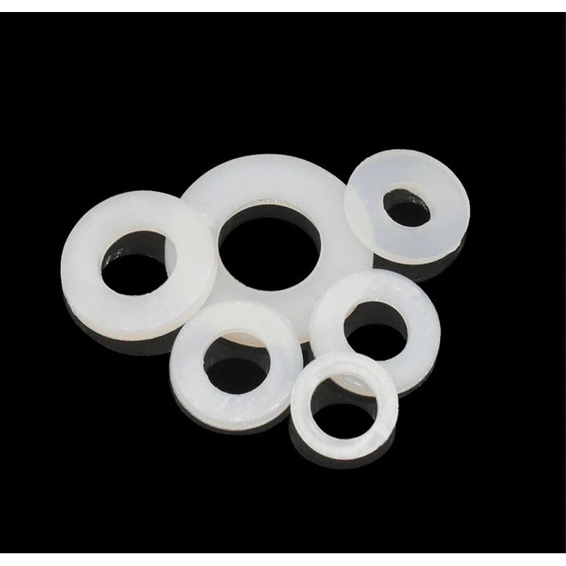 MACHSWON 50pcs White Nylon Flat Gaskets M18 ID 32mm OD