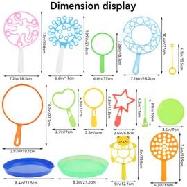 SULOLI Big Bubble Wands for Kids,15PCS Giant Bubble Maker Large Bubble Wand Set with Tray Giant Bubble Making Kit Outdoor Activities for Kids