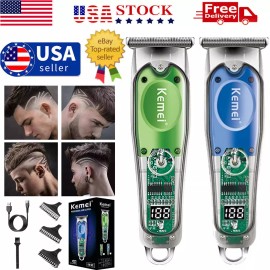 Kemei 323 Cordless Hair Trimmer Clipper Shaver Beard Cutting Machine US STOCK BK - Classic Gold