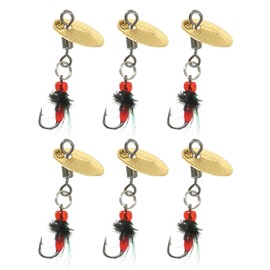PATIKIL Flying Fishing Lures 14#, Trout Lures 6 Pack Trout Spinners Fly Fishing Lures with Fishing Spinner for Freshwater Saltwater Fishing, Gold Tone