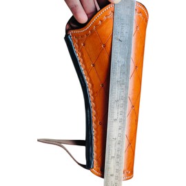 KLLOX Leather Western Gun Holster Full Grain Buff Leather Right Hand Heritage Rough Rider Hand Tooled Cowboy Gun Holster For 4" To 6" Barrel Revolvers (Tan)