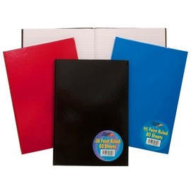 New A4 Hardback Notebook Note Book Pad Ruled Feint Lined 160 Pages 80 Sheets - 1 Book
