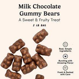 Nuts.com – Milk Chocolate Gummy Bears – 2 Pound Bag, Tasty Snack for Adults & Kids – For Parties, Office Functions, Holiday Gatherings & Home Snacking