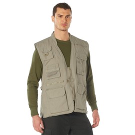 Rothco Deluxe Safari Outback Vest - 18-Pocket Versatility for Outdoor Enthusiasts and Adventurers - Khaki - Medium