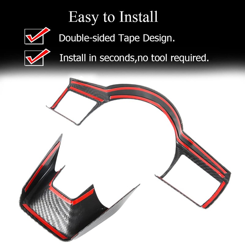 XITER 2PCS ABS Carbon Fiber Style Steering wheel cover Panel