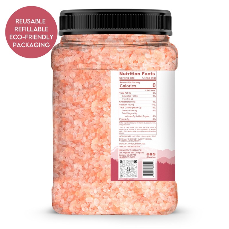 LA SALT CO Kashmir 2.5 Lbs Pink Himalayan Salt Jar,