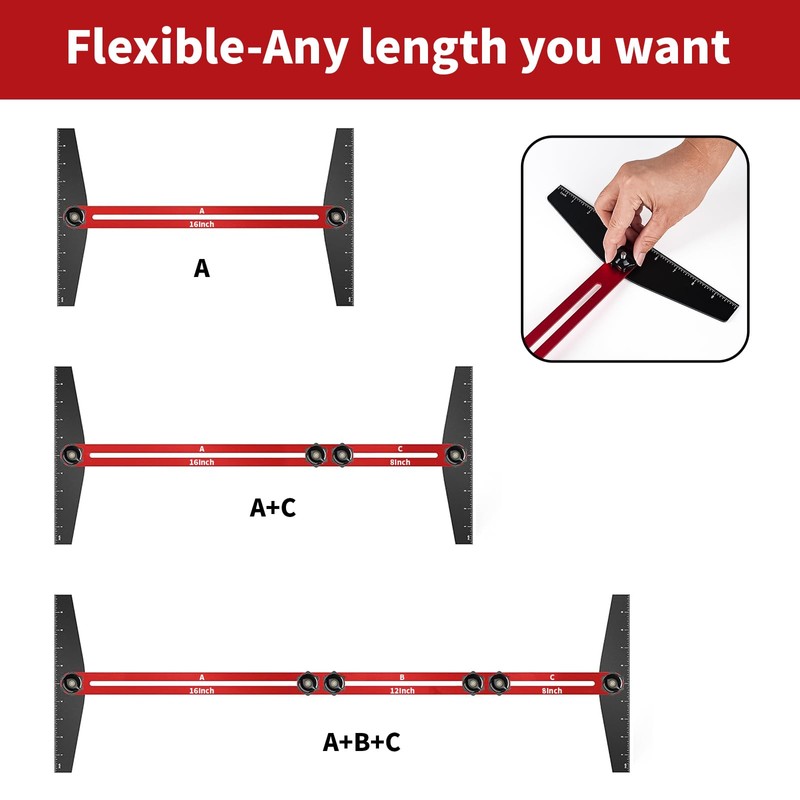 Stair Tread Template Tool - Solid Stair Tread Gauge, Shelf