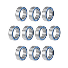 sourcing map MR128-2RS Deep Groove Ball Bearings 8mm x 12mm x 3.5mm Double Sealed Chrome Steel Blue Cover P6(ABEC3) 10pcs