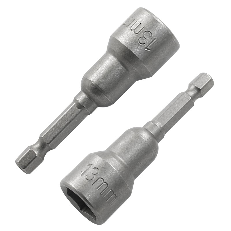 Cjueiom 2pcs 1/4" Quick-Change Hexagon Socket, 13mm Metric Nut Drivers