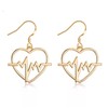 coadipress Hollowing Geometric Peach Heart Heartbeat Love Earrings for Women