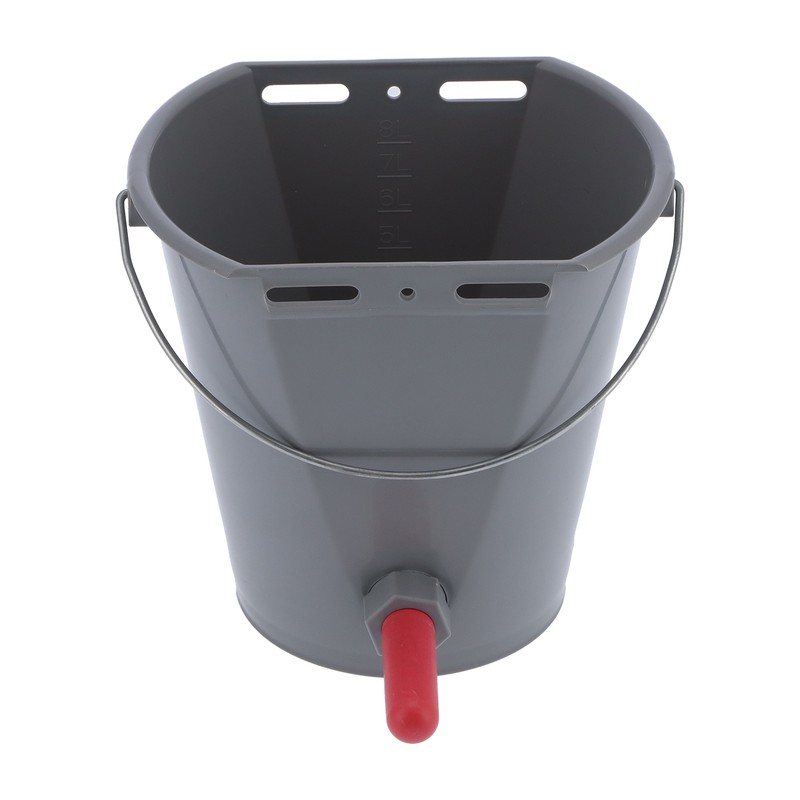 8L Plastic Feeder Bucket with Nipples Check Valves Feeding Equipment