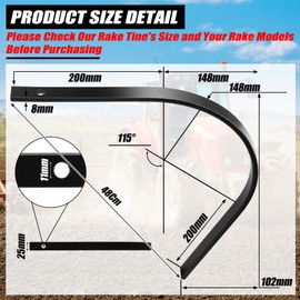 Blulu 6 Pack Rock Rake Tines 1" x 5/16" One Bolt Mount Replacement for Landscape Rakes Heat-Treated Clam Rake Tines for Clamming Yard Equipment Maintenance and Restoration