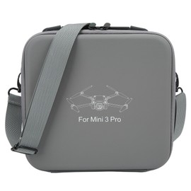 Drone Cross Body Storage Bag Grey PU Hard Carrying Case Travel Tote Bag for DJI Mini 3 PRO